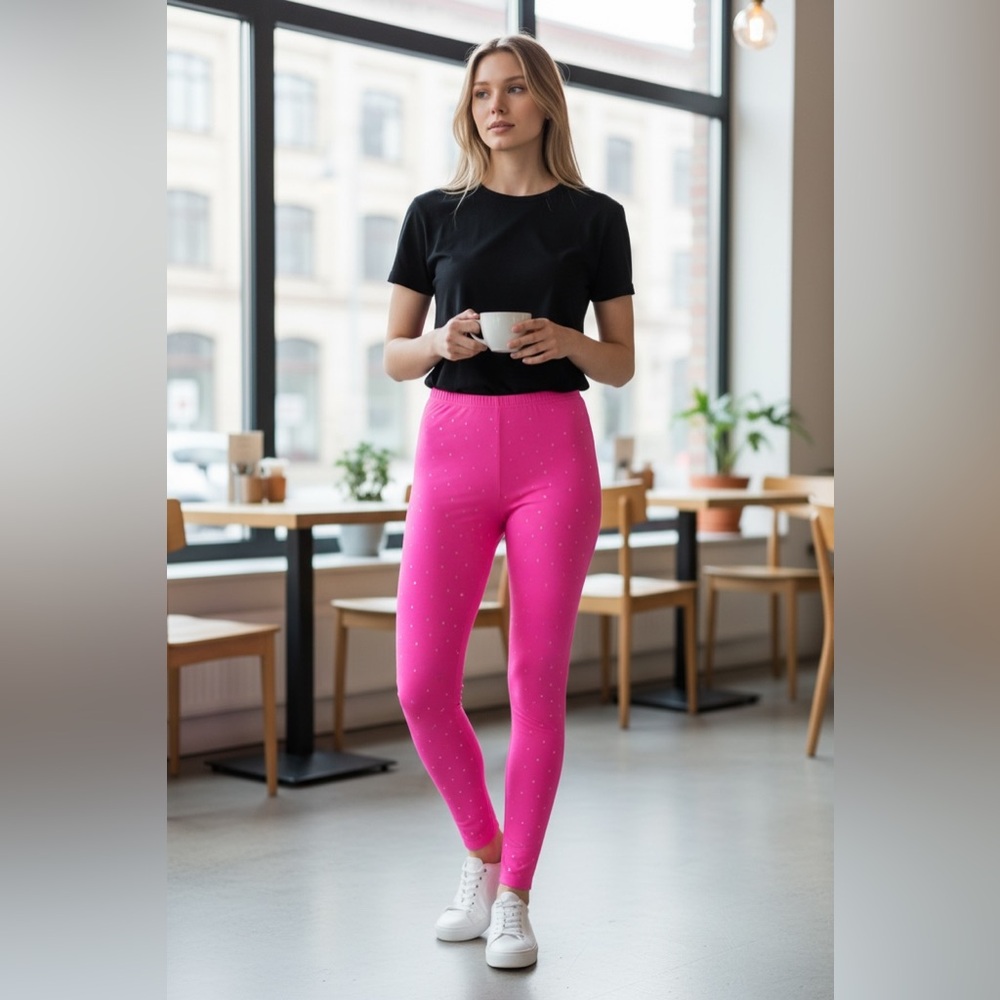 Skims Pink Rhinestone Leggings